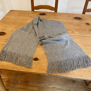 Elegant Gray Fringe Scarf